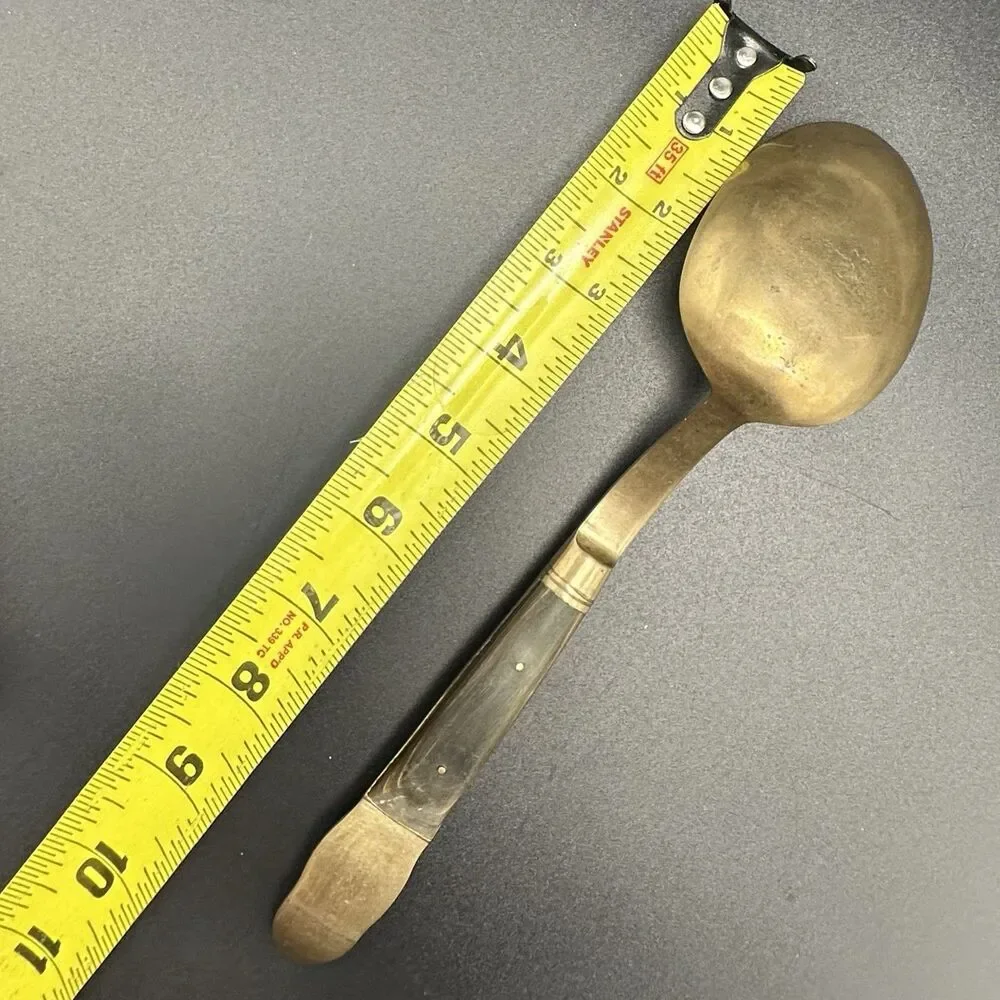 Vintage Siam Thailand Bronze Large Salad Servers Thai Goddess Wood Handles 9,5”